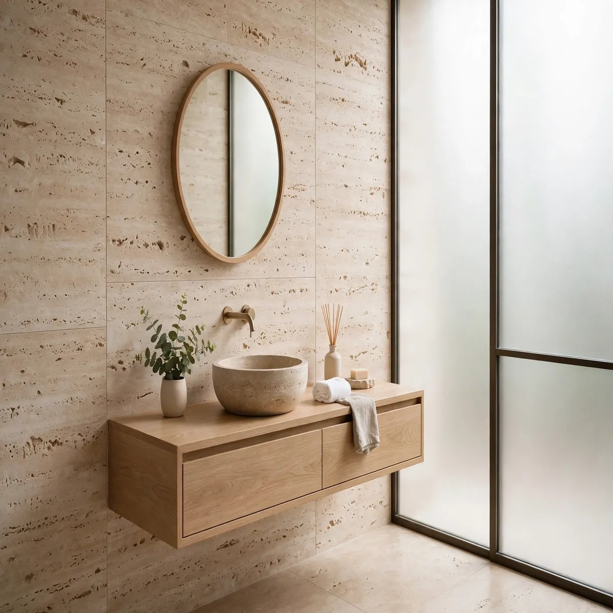 25 Bathroom Spa Ideas That Turn an Ordinary Bathroom Into a Real Retreat bathroom spa ideas: Cover Key Walls in Honed Natural Stone