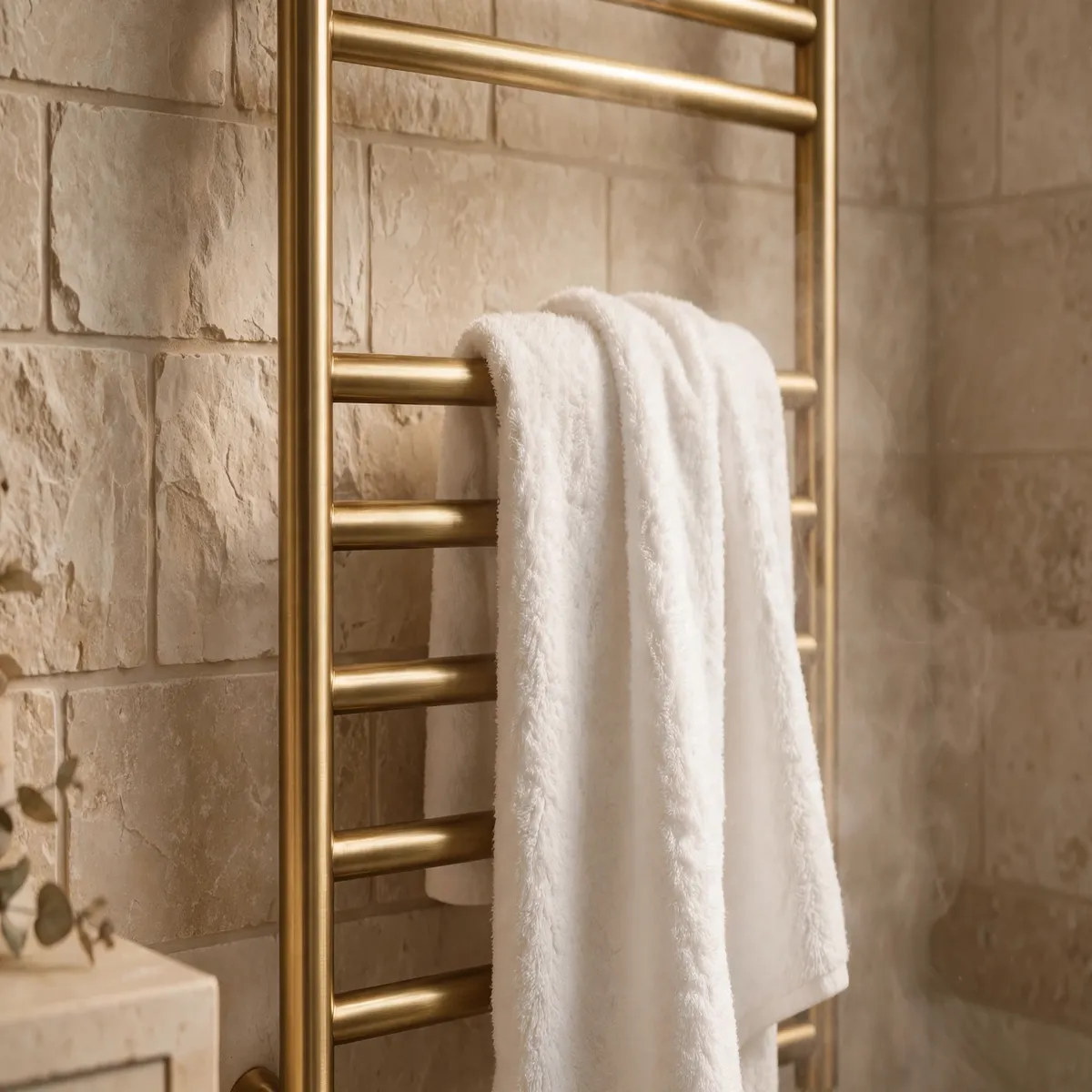 25 Bathroom Spa Ideas That Turn an Ordinary Bathroom Into a Real Retreat bathroom spa ideas: Install a Heated Towel Rail for Post-Soak Warmth
