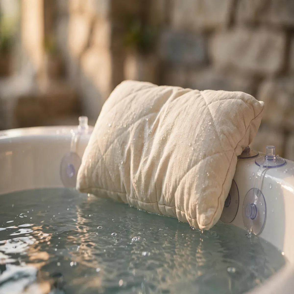 25 Bathroom Spa Ideas That Turn an Ordinary Bathroom Into a Real Retreat bathroom spa ideas: Rest Your Neck on a Suction-Cup Bath Pillow