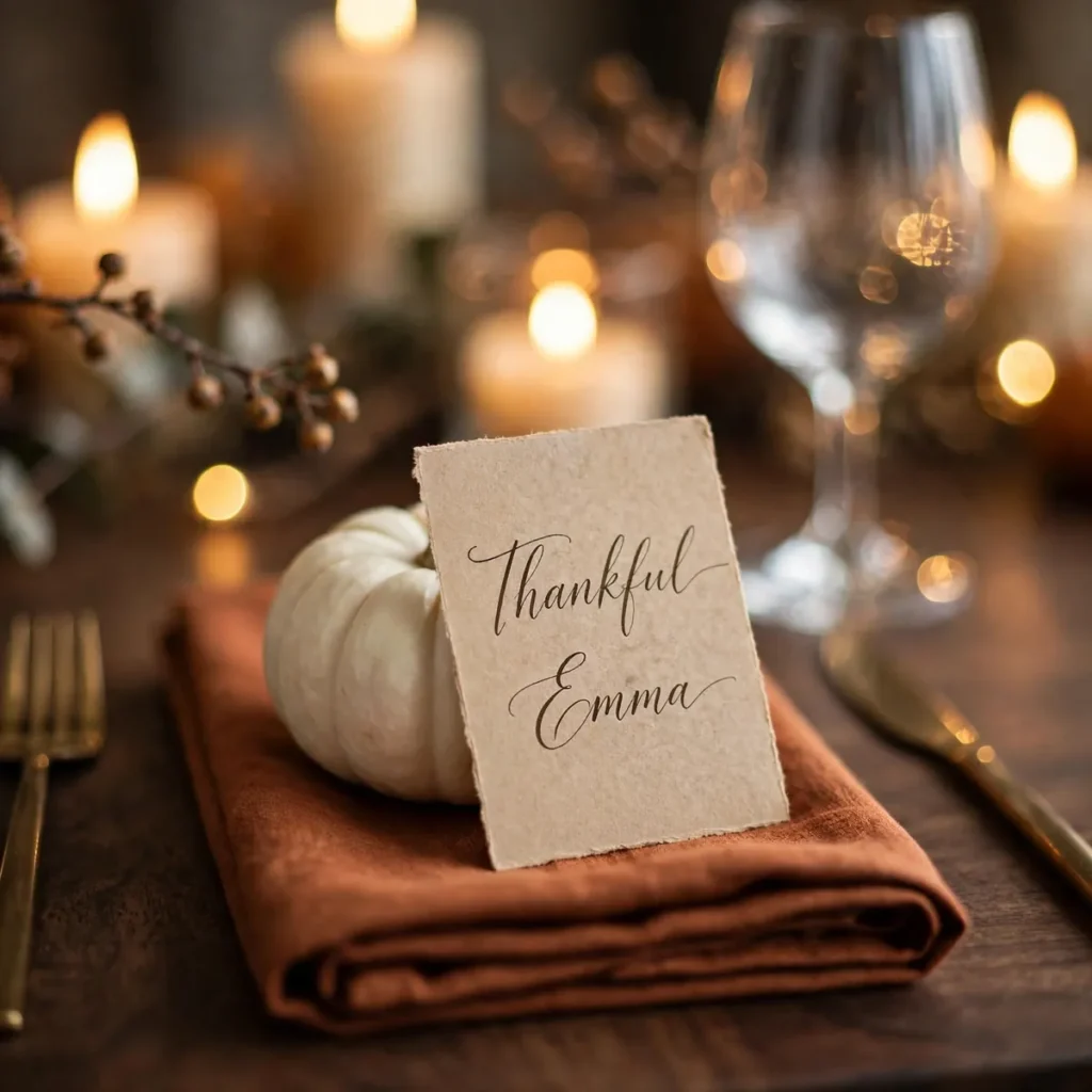 thanksgiving table decor ideas: Give Every Guest a Personal Place Card