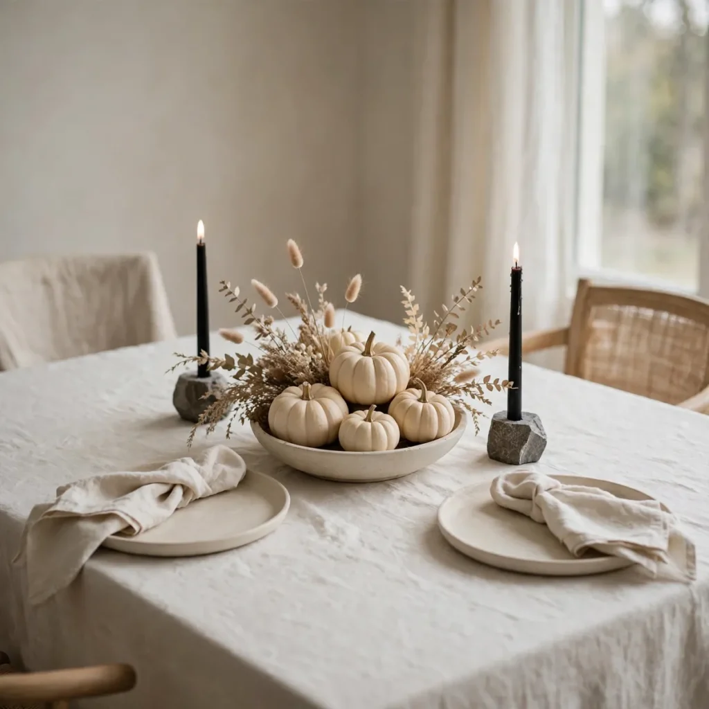 thanksgiving table decor ideas: Try a Quiet-Luxury Neutral Table