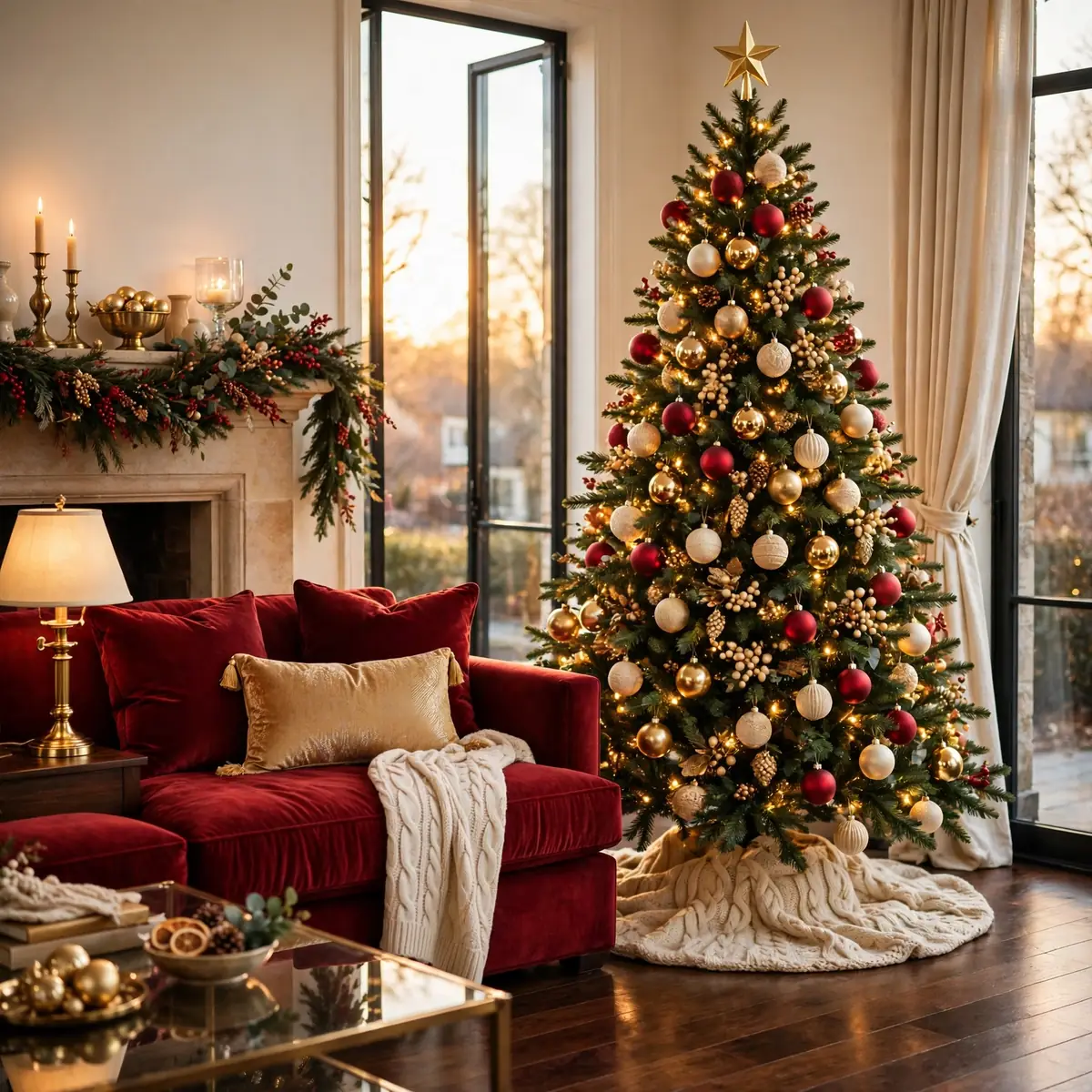 25 Christmas Living Room Decor Ideas for a Magical Holiday Home christmas living room decor ideas: Let the Tree Be the Undisputed Star