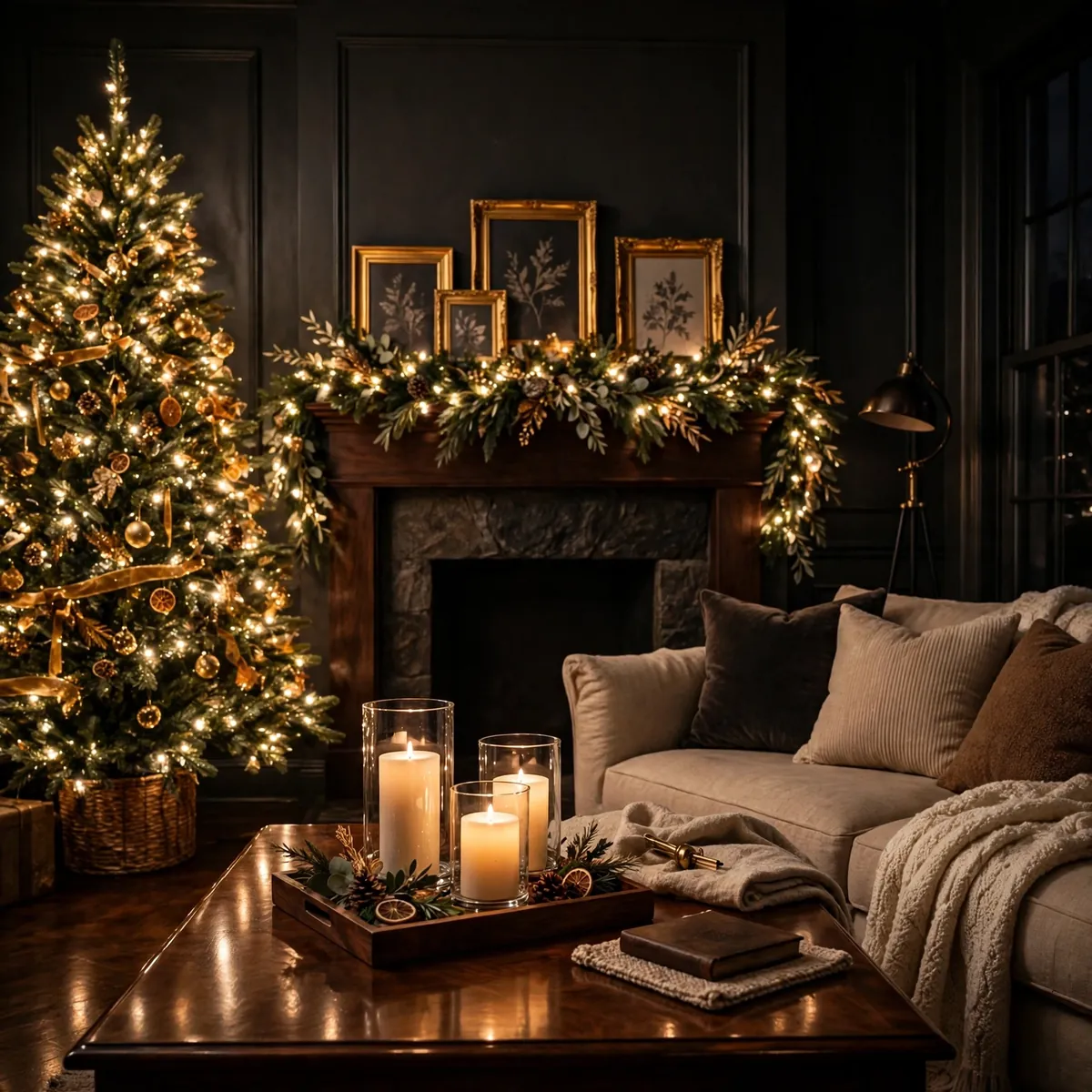 25 Christmas Living Room Decor Ideas for a Magical Holiday Home christmas living room decor ideas: Build Layers of Warm Light