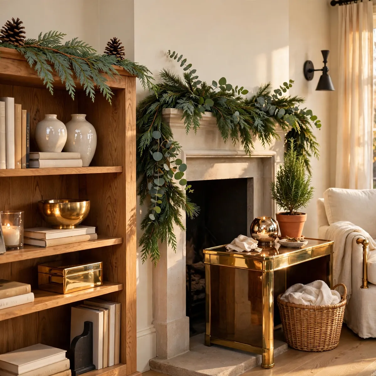 25 Christmas Living Room Decor Ideas for a Magical Holiday Home christmas living room decor ideas: Bring in Natural Greenery Everywhere