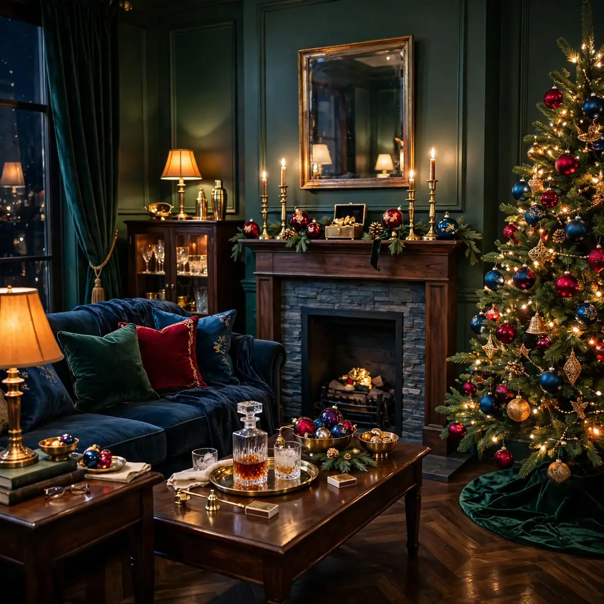 25 Christmas Living Room Decor Ideas for a Magical Holiday Home christmas living room decor ideas: Go Bold With Jewel Tones