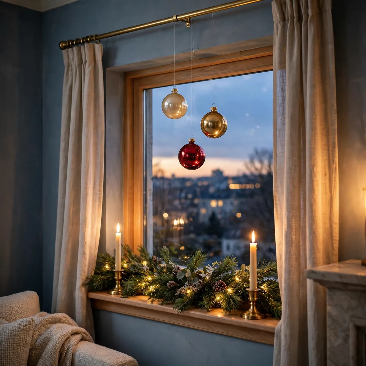 25 Christmas Living Room Decor Ideas for a Magical Holiday Home christmas living room decor ideas: Style the Window as a Holiday Silhouette