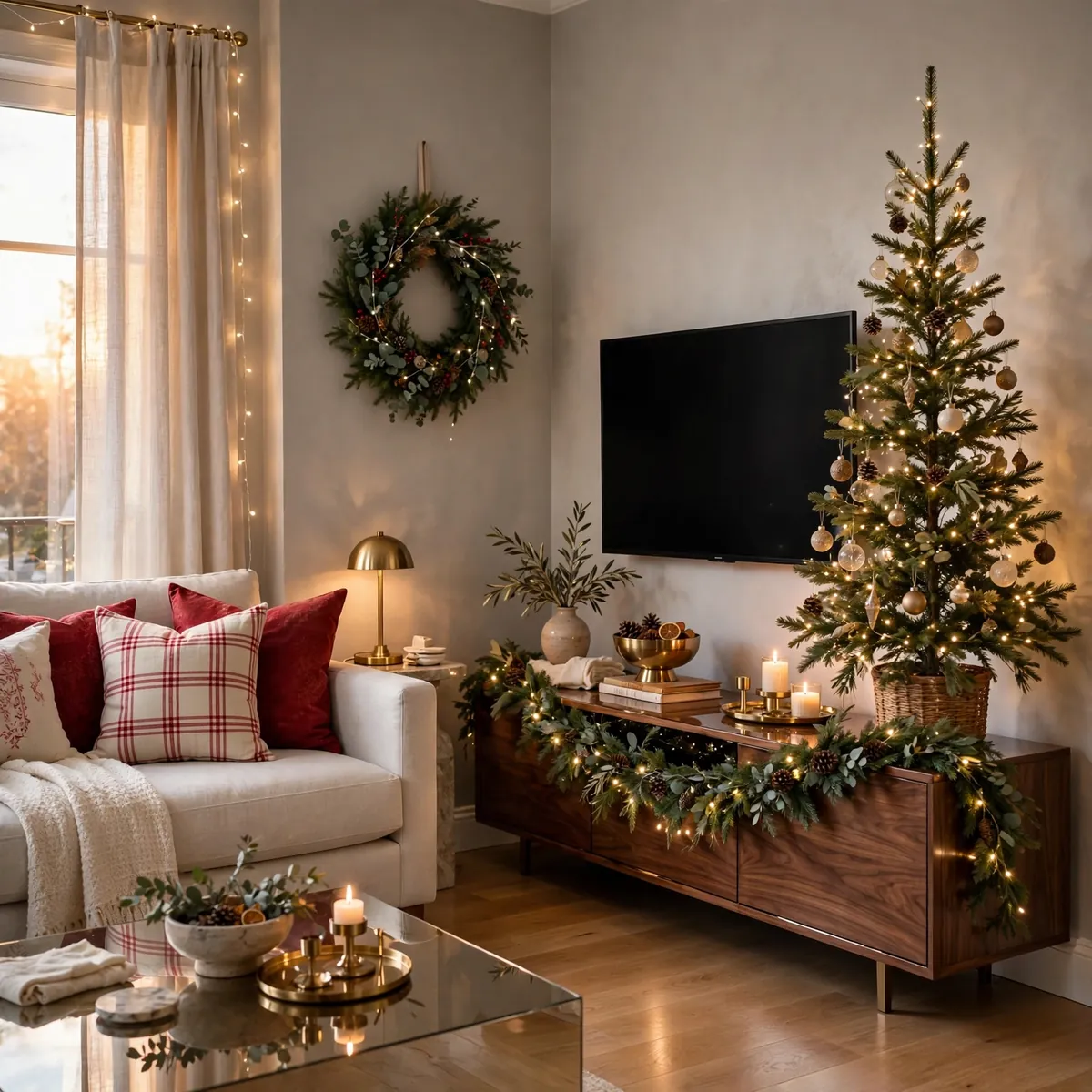 25 Christmas Living Room Decor Ideas for a Magical Holiday Home christmas living room decor ideas: Small-Space Christmas Living Room Decor Ideas That Actually Work