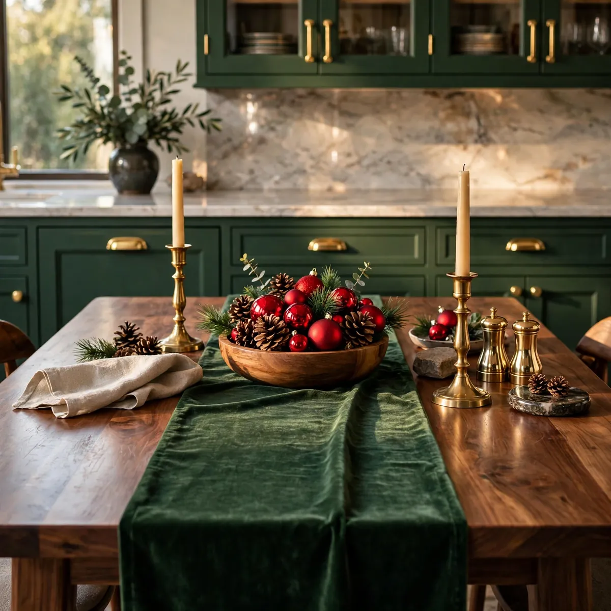 christmas kitchen decor ideas: Lay a Festive Table Runner