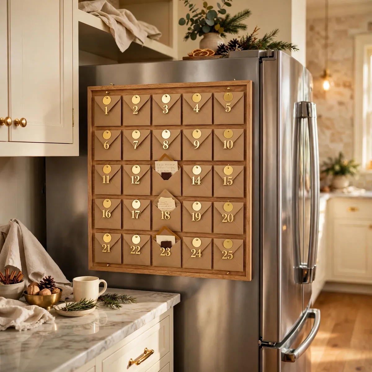 christmas kitchen decor ideas: Set Up an Advent Countdown Board