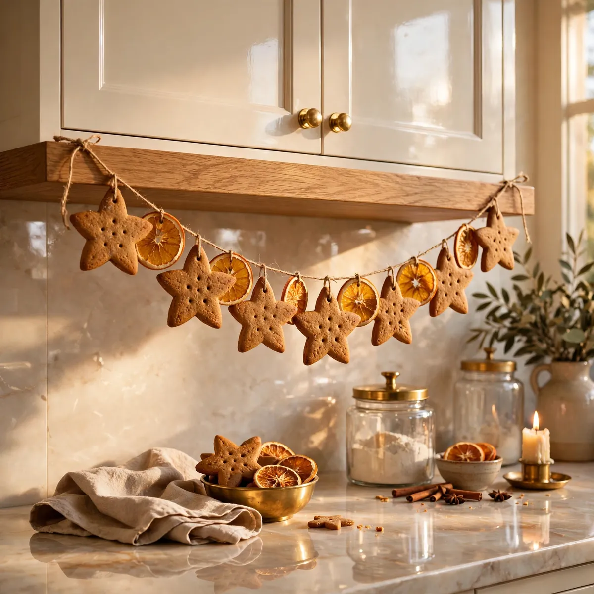 christmas kitchen decor ideas: String an Edible Cookie Garland