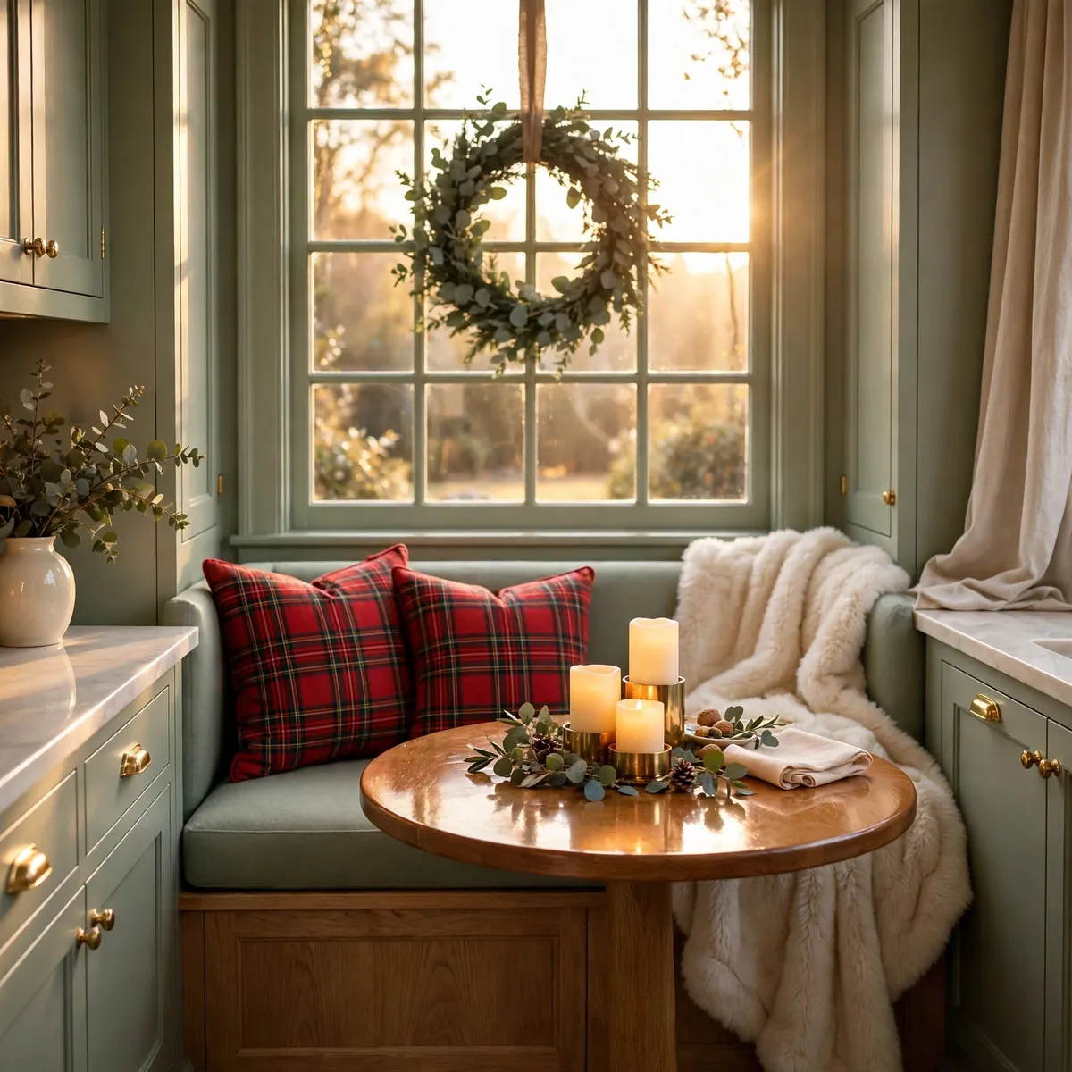 christmas kitchen decor ideas: Dress the Breakfast Nook for the Season