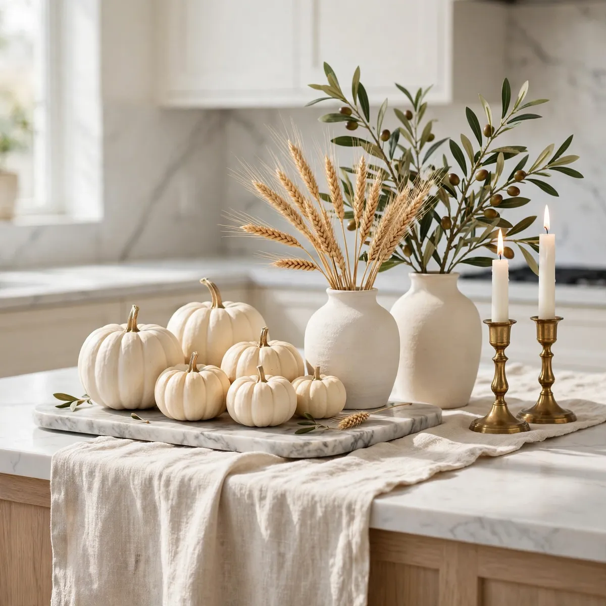 white pumpkin decor ideas: Rustic Crate Display with Burlap and Wood Tones