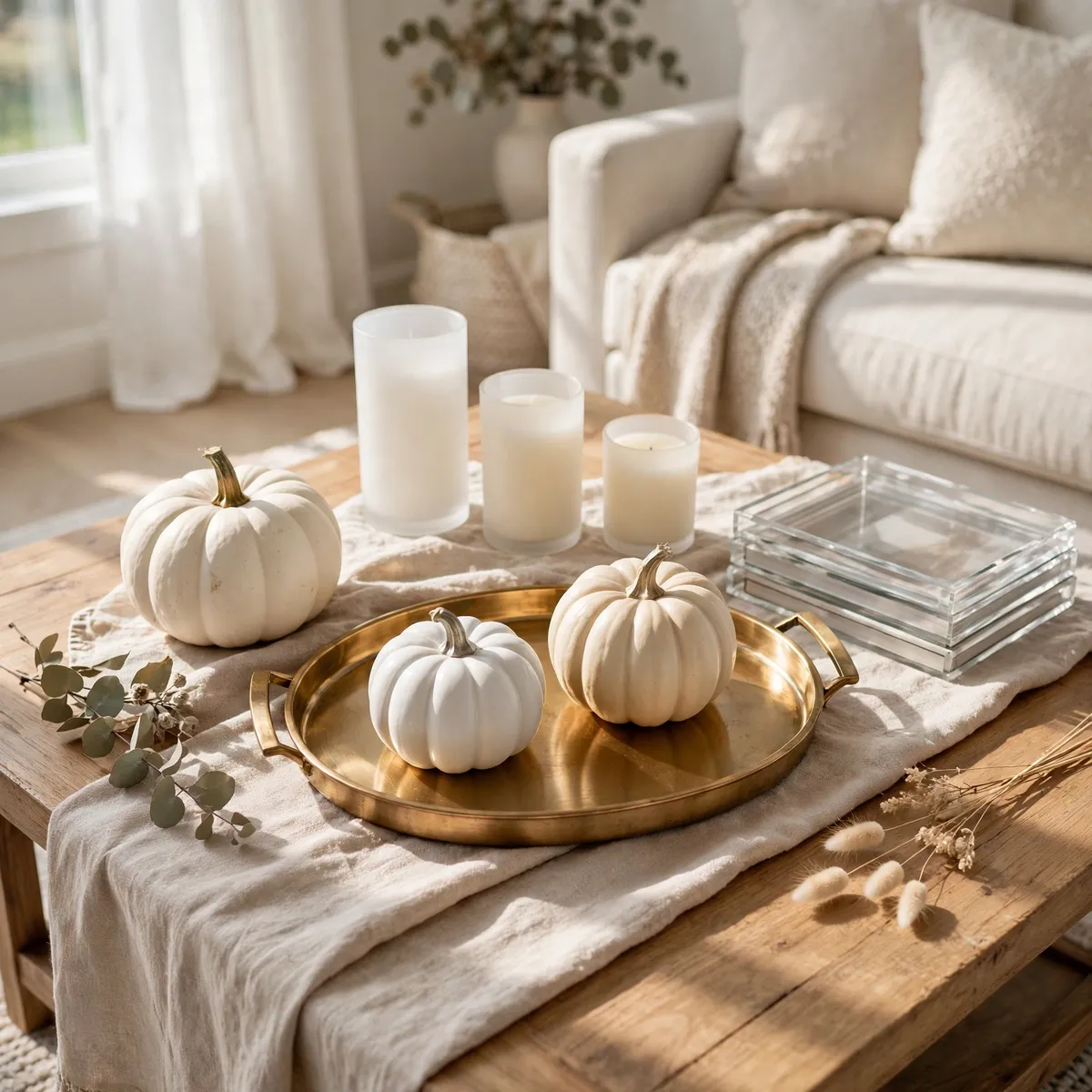white pumpkin decor ideas: High-Contrast Black Backdrop Vignette