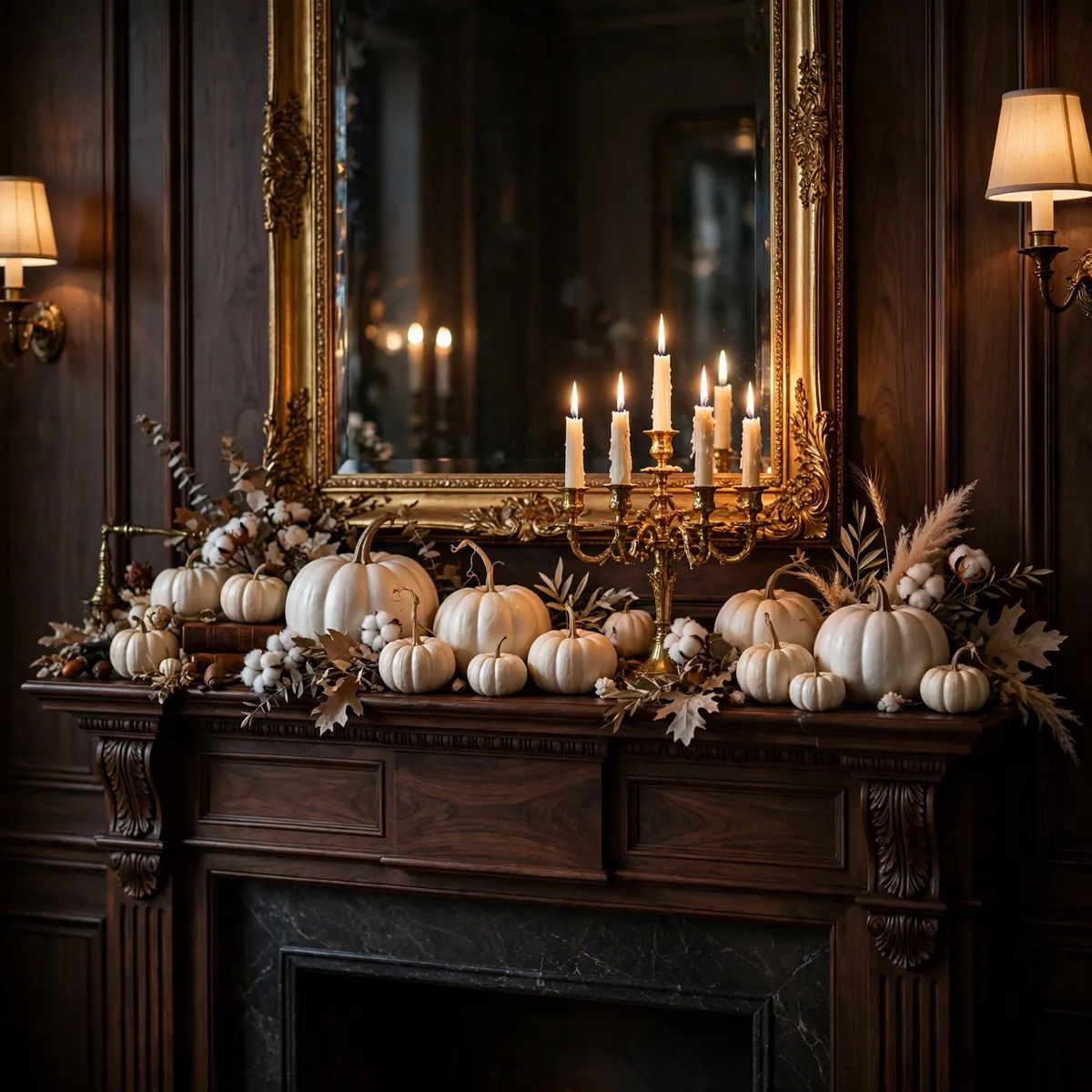 white pumpkin decor ideas: Black-and-White Tiered Tray Display