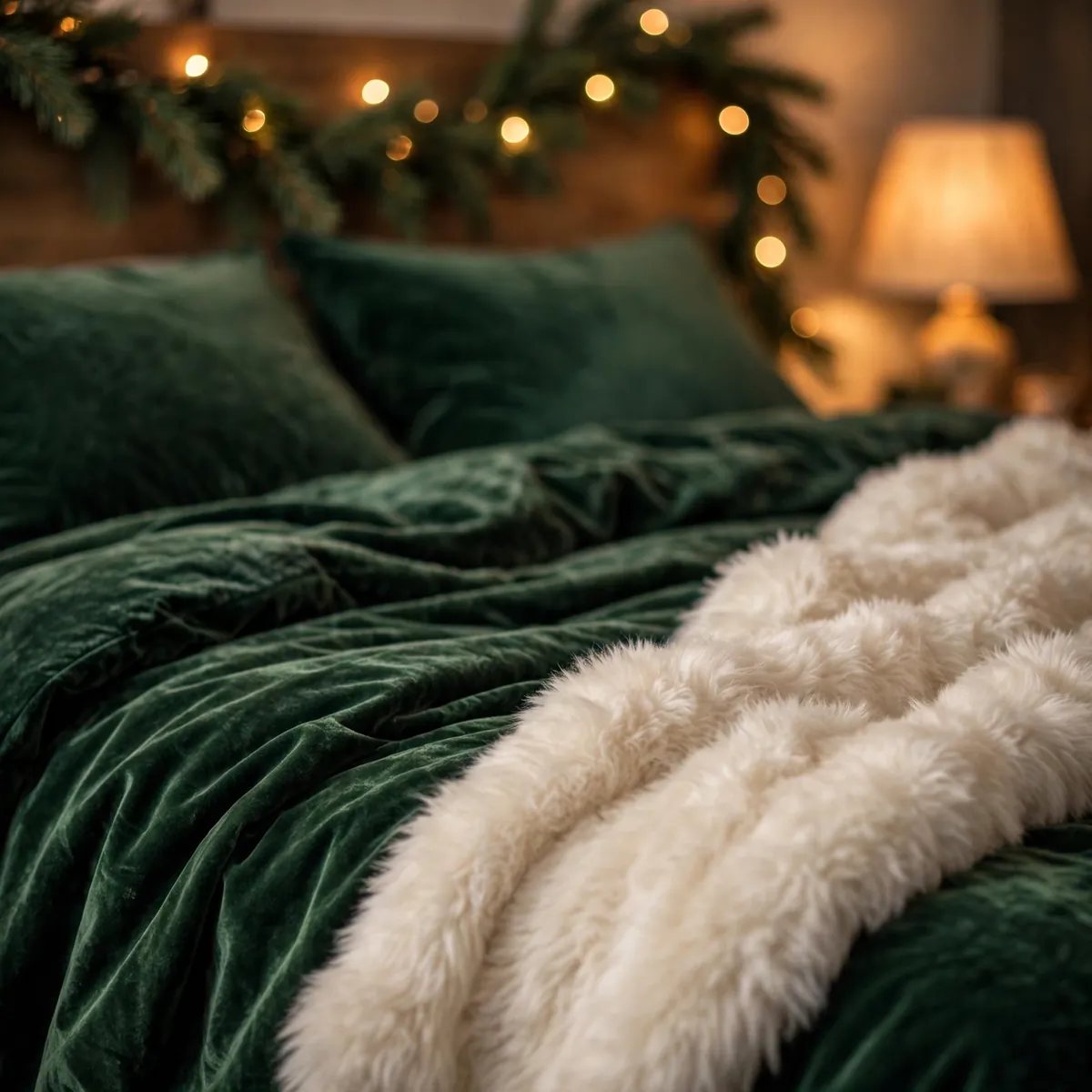 25 Cozy Christmas Bedroom Ideas to Make Your Room Feel Like a Holiday Retreat cozy christmas bedroom ideas: Top It All with a Faux Fur Throw
