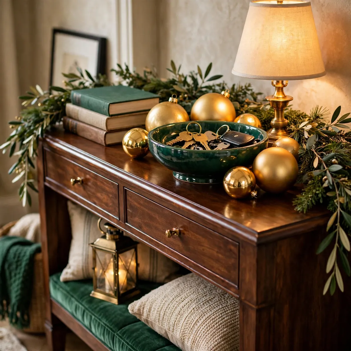 christmas entryway decor ideas: The Everyday Catchall, Christmas Edition