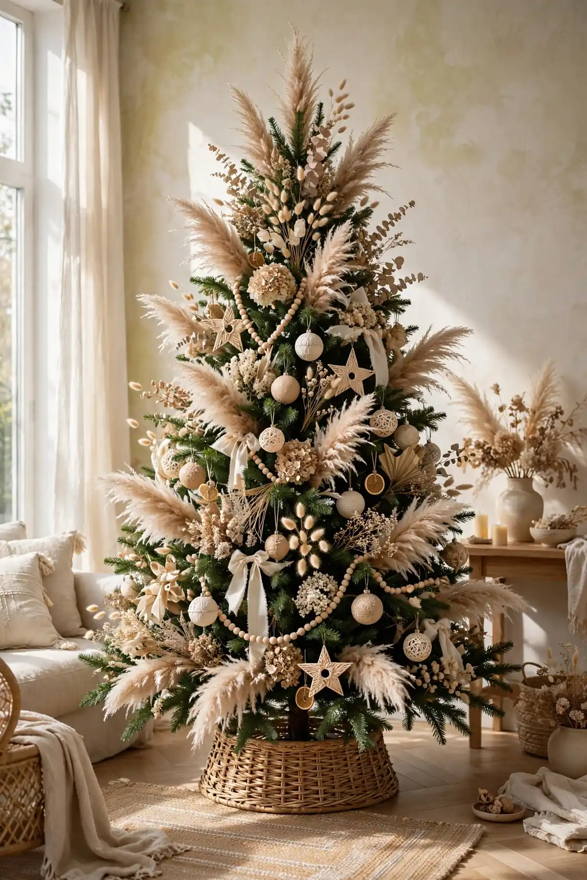 christmas tree decor ideas: Velvet Bows as the Star